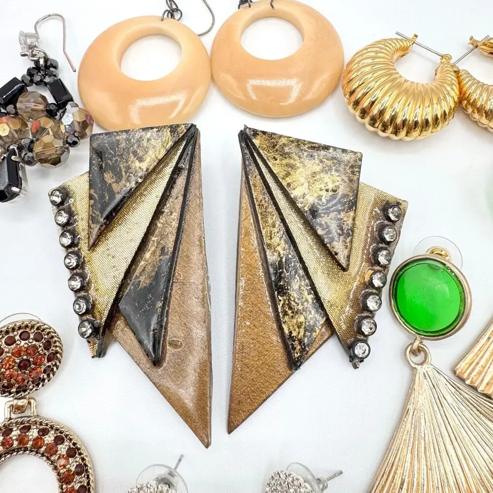 20 Pair Pierced Costume Jewelry Earring Lot Mixed Styles Vintage To Now Reseller